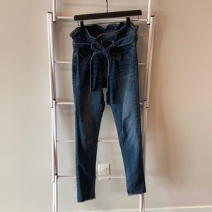 Tie front jeans